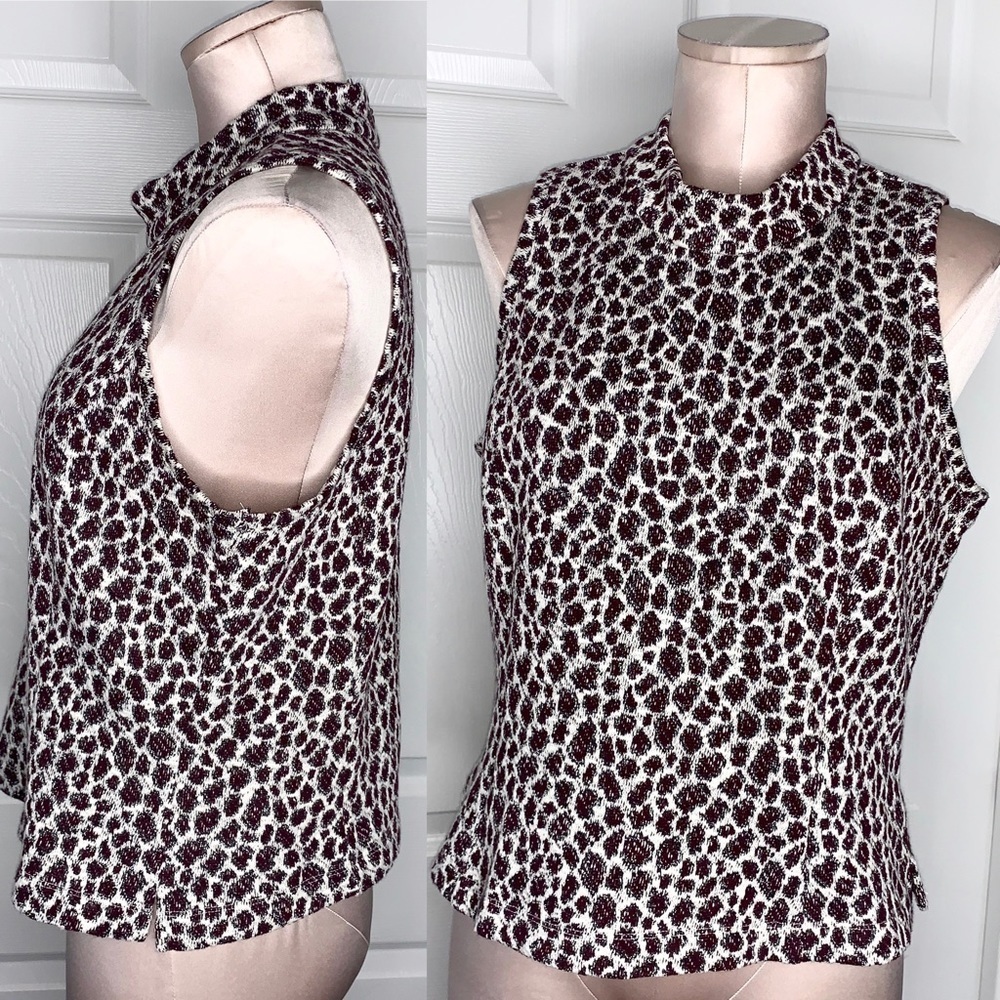 Anthropologie Akemi + Kin Animal Print Top Sz MP Medium Petite